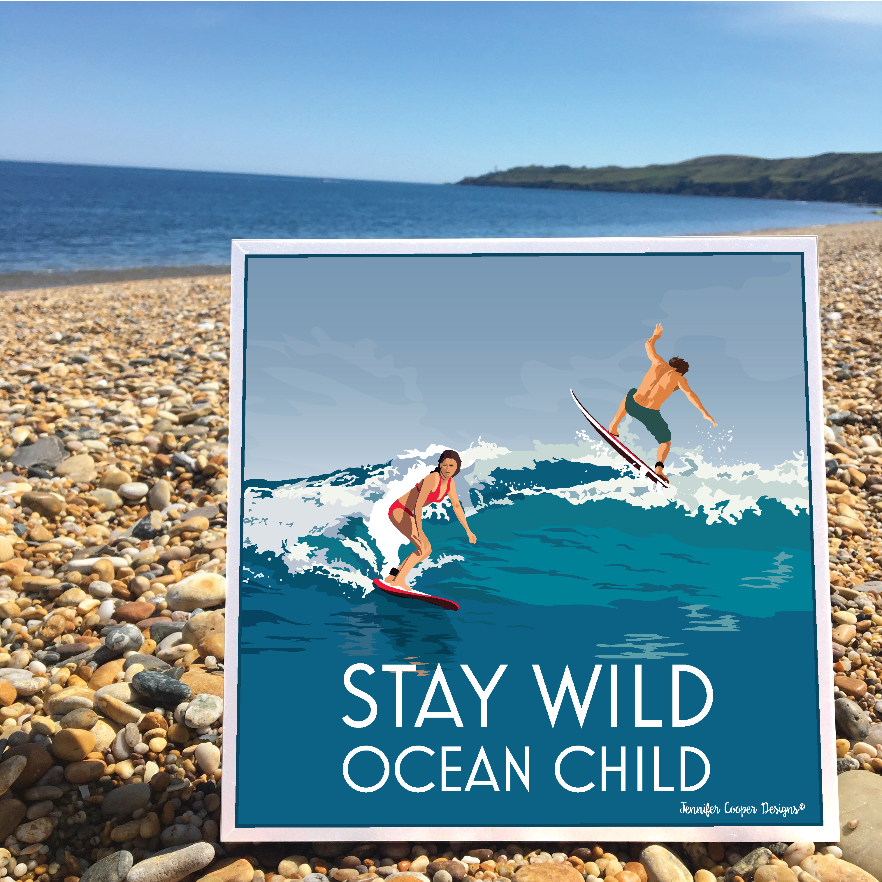 Stay Wild Ocean Child - Surfing Greeting Card