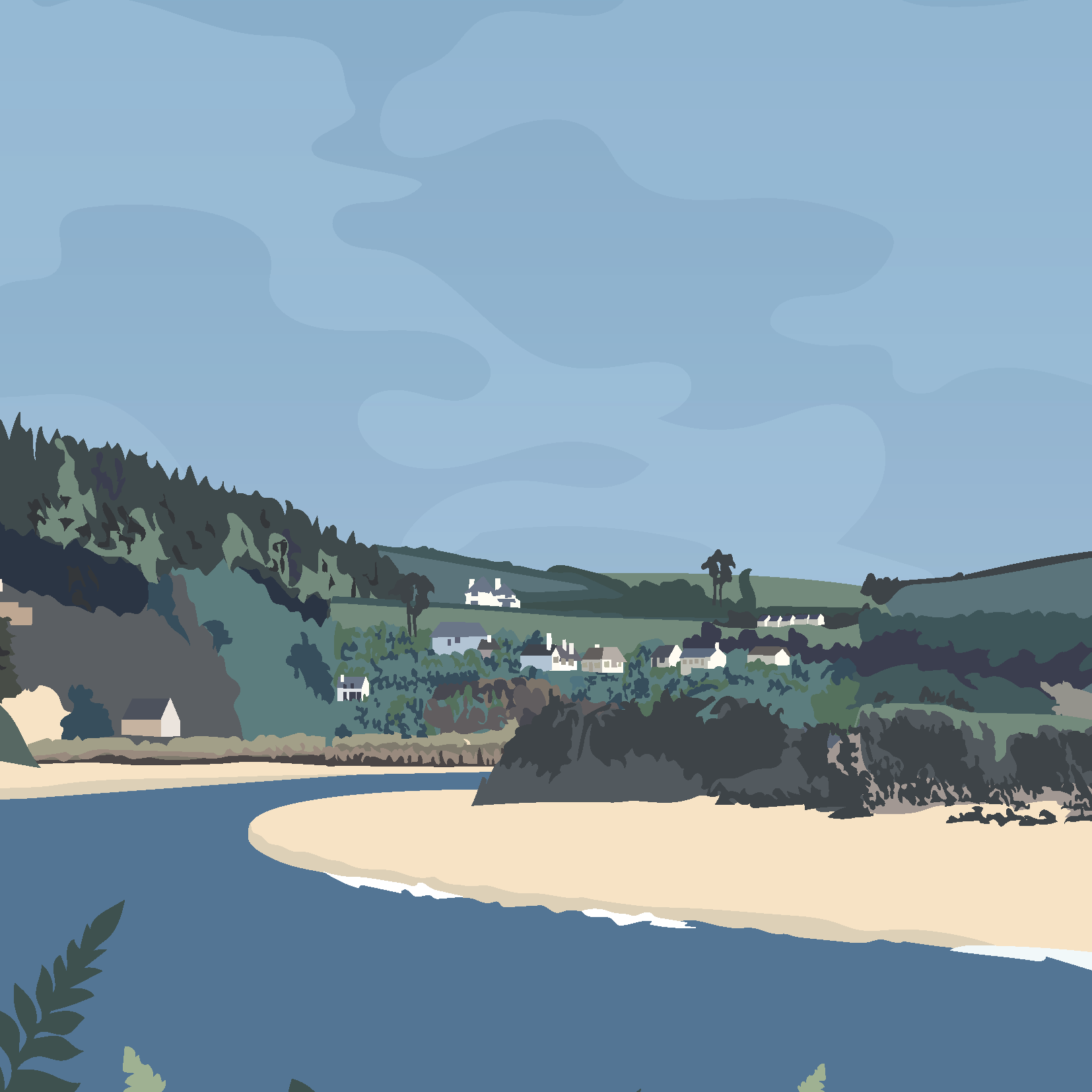 Bantham Beach greeting cards (Pack of 5)