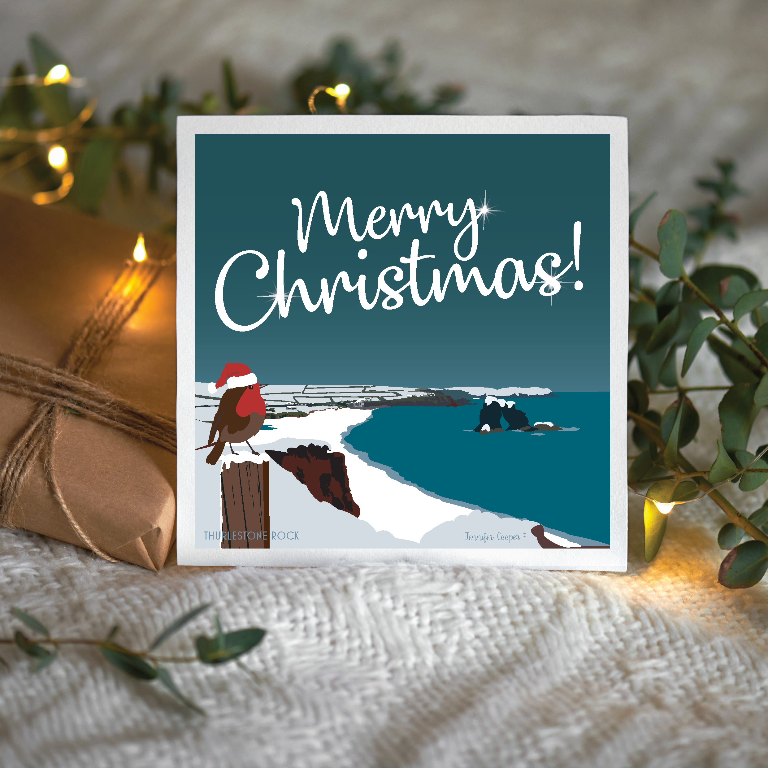 Thurlestone Rock Christmas Card | Pack of FIVE