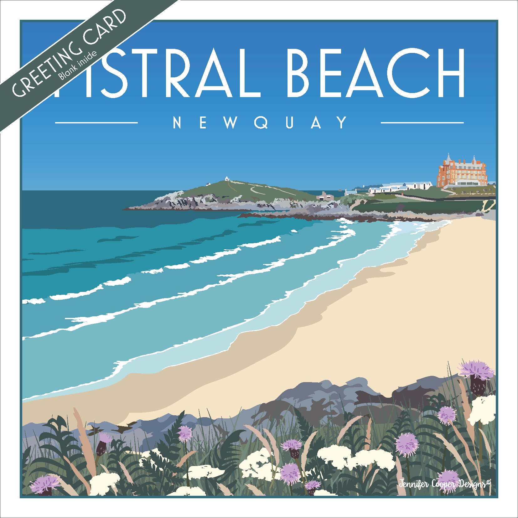 Fistral Beach greeting cards (Pack of 5)