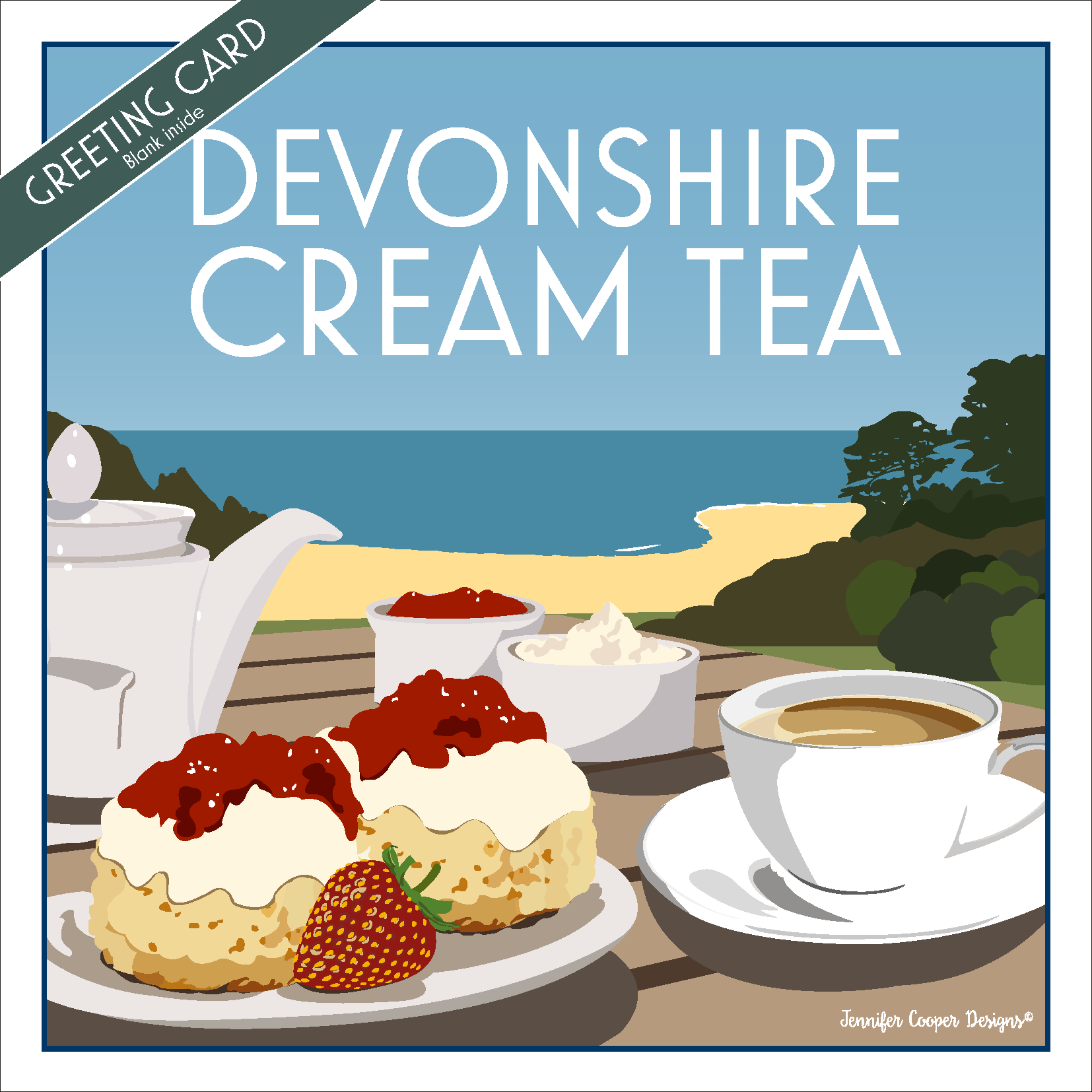 Devonshire Cream Tea greeting cards (Pack of 5)