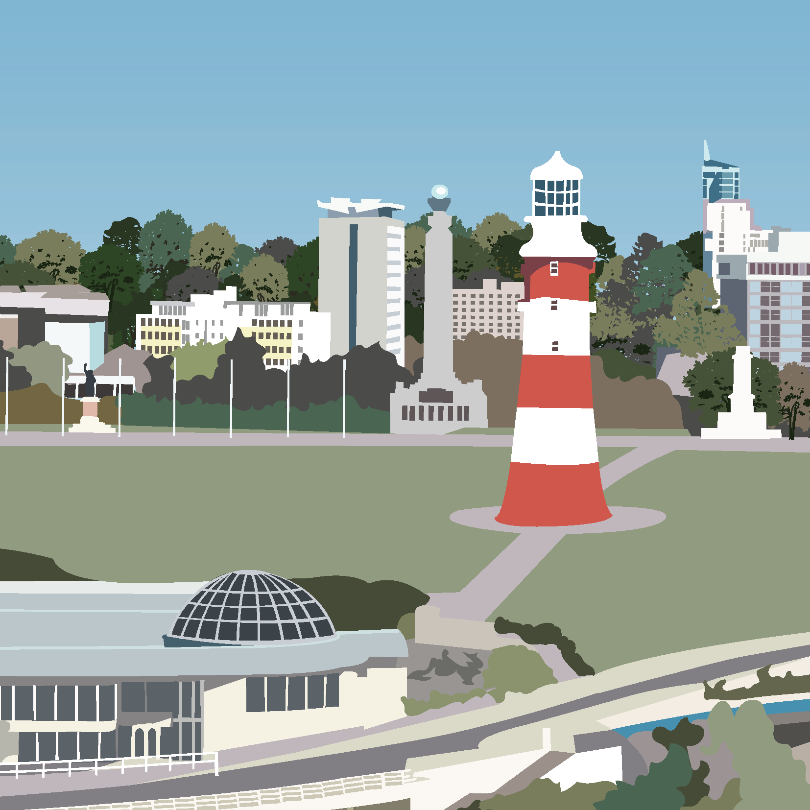 Plymouth Hoe greeting cards (Pack of 5)