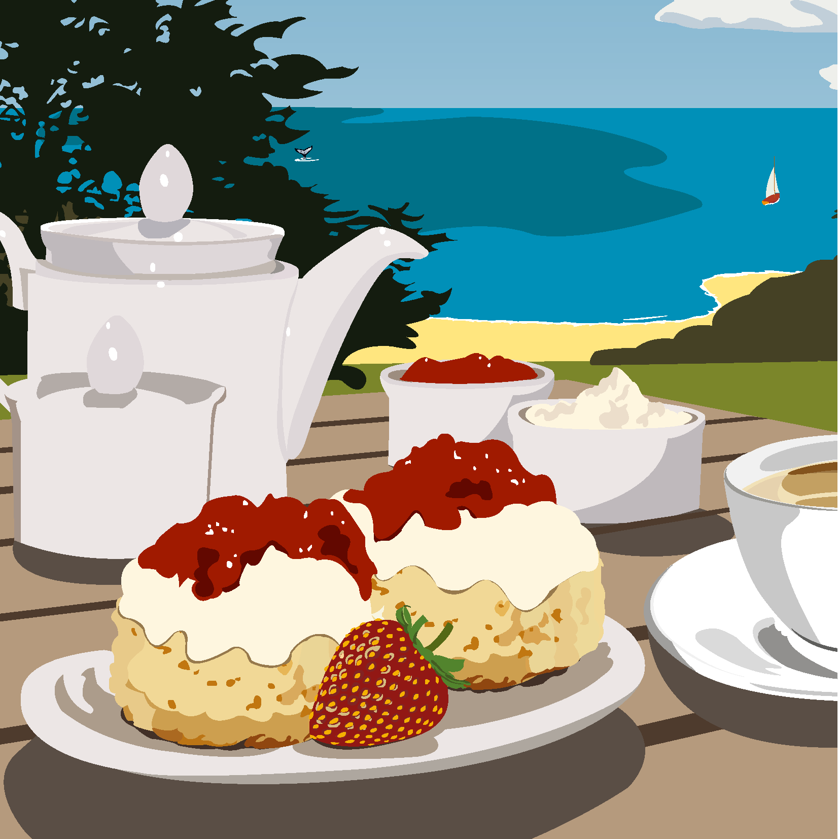 Devonshire Cream Tea greeting cards (Pack of 5)