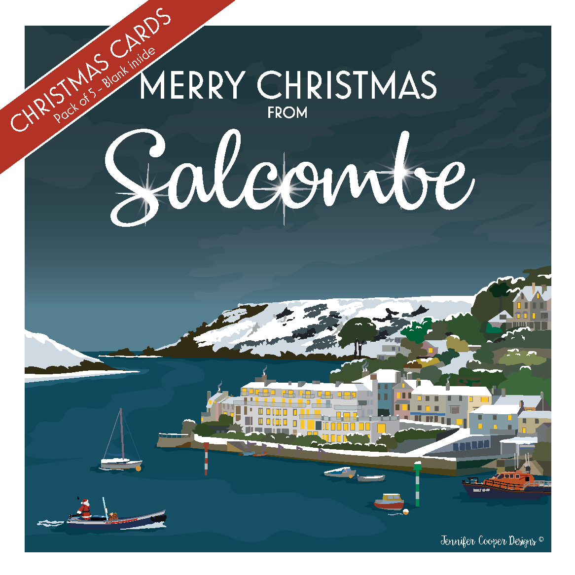 Salcombe Christmas greeting cards (Pack of 5)