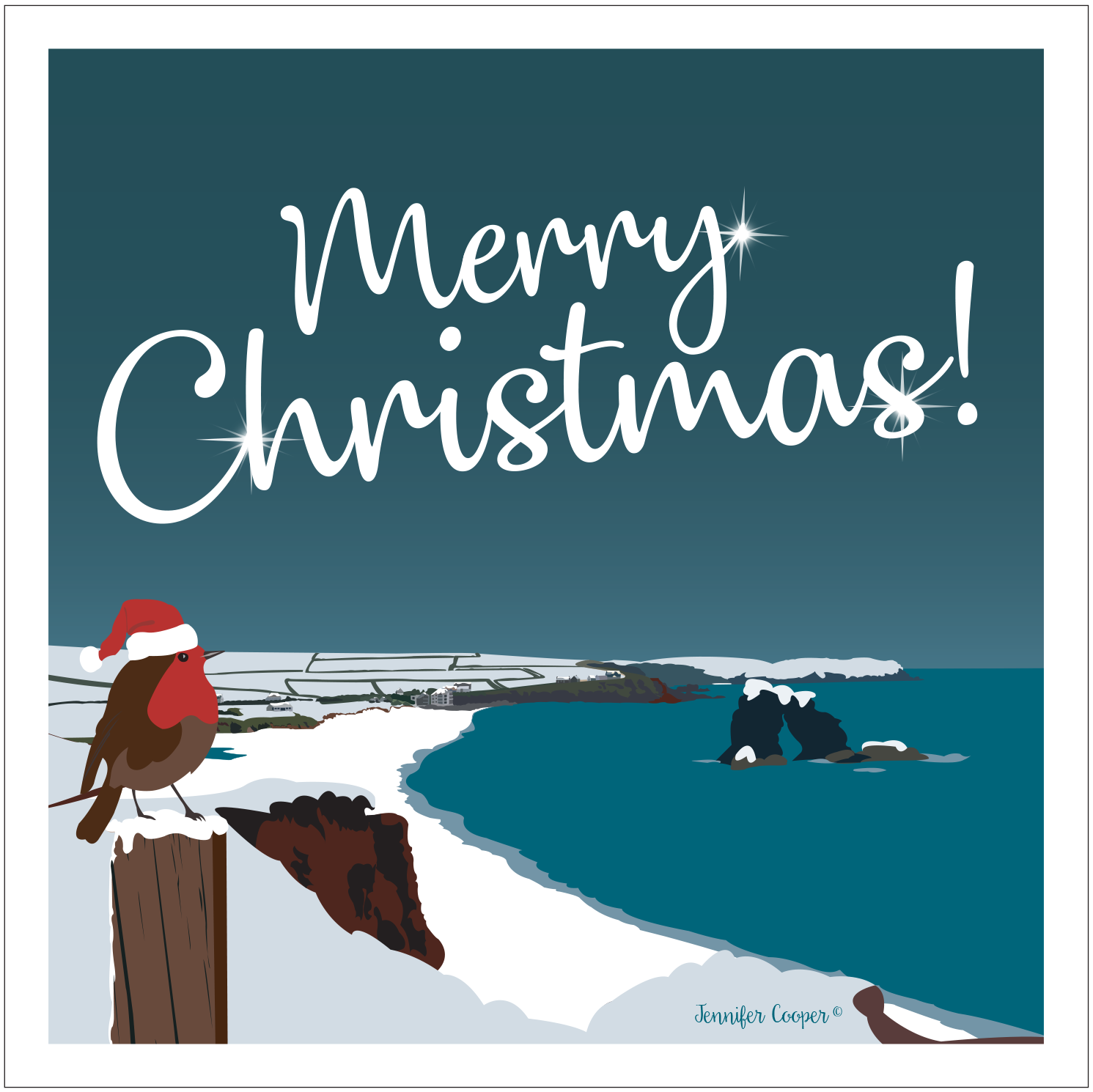 Thurlestone Rock Christmas Card | Pack of FIVE