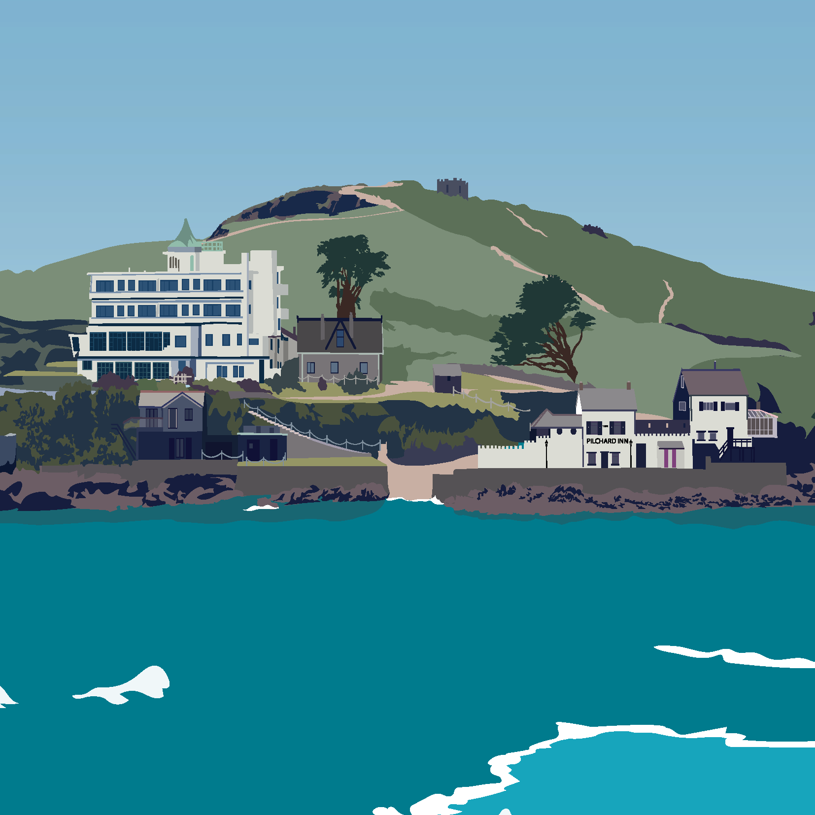 Burgh Island greeting cards (Pack of 5)