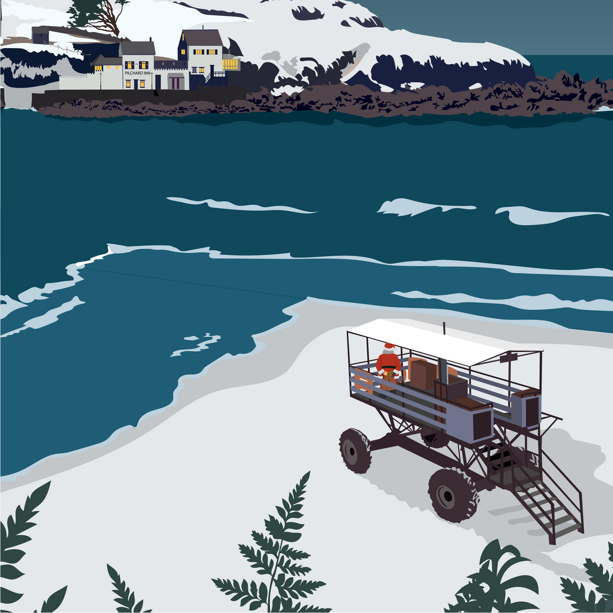 Burgh Island Christmas greeting cards (Pack of 5)