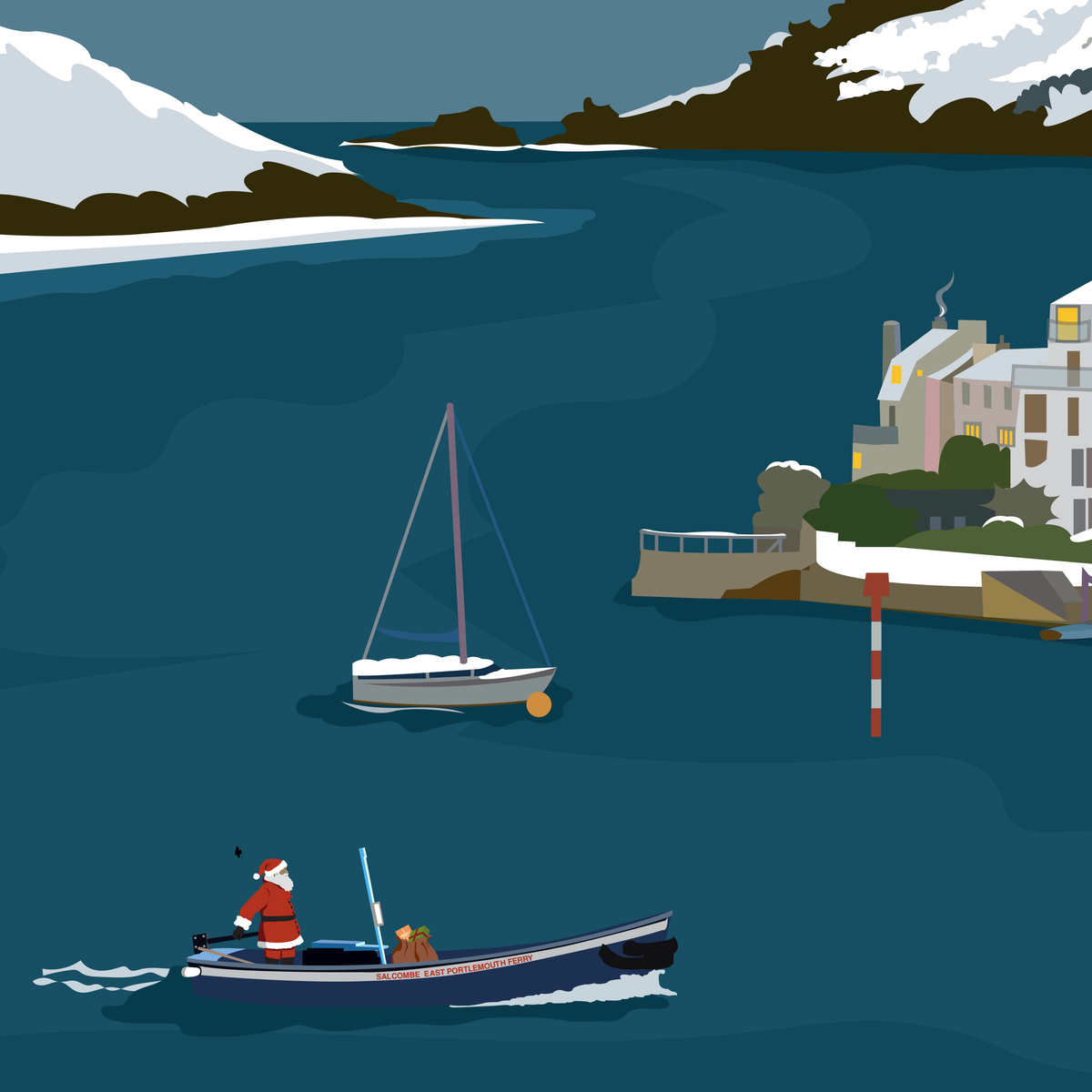 Salcombe Christmas greeting cards (Pack of 5)