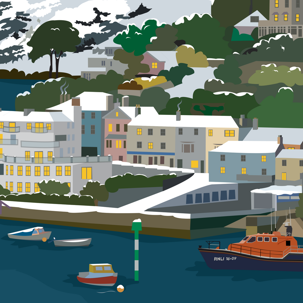 Salcombe Christmas greeting cards (Pack of 5)