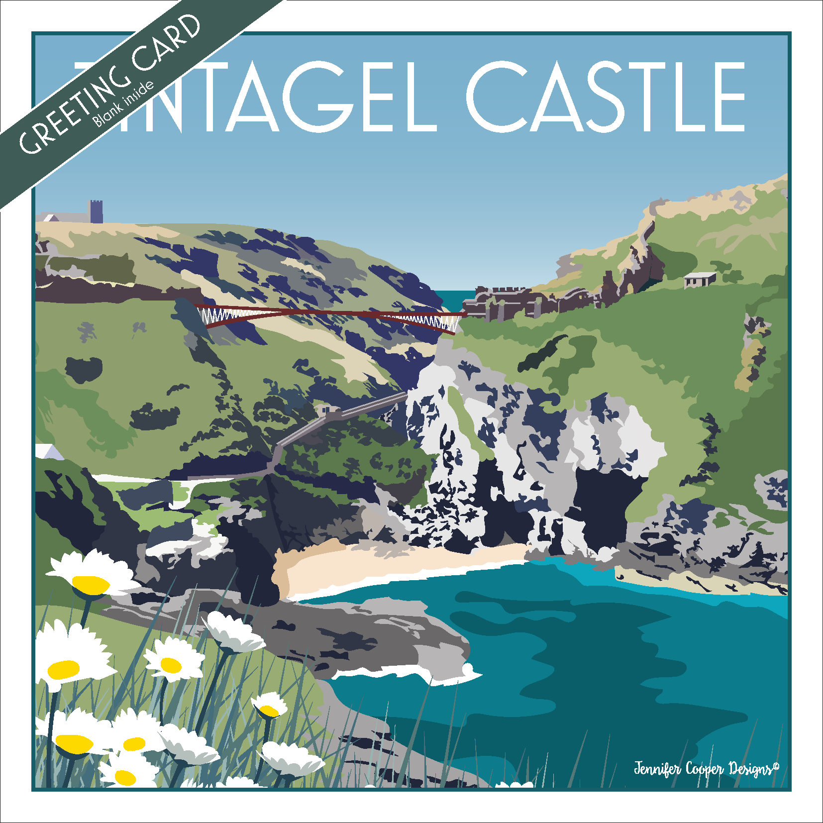 Tintagel Castle greeting cards (Pack of 5)