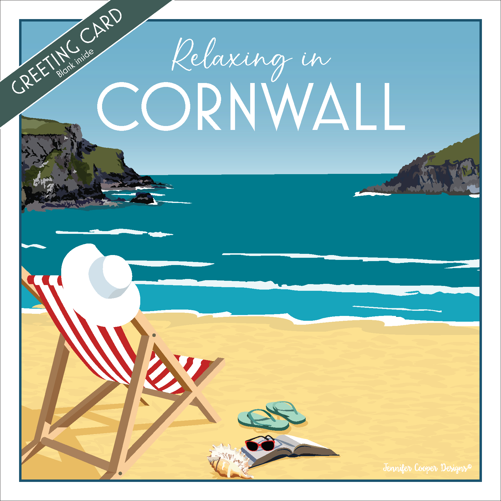 Relaxing in Cornwall greeting cards (Pack of 5)