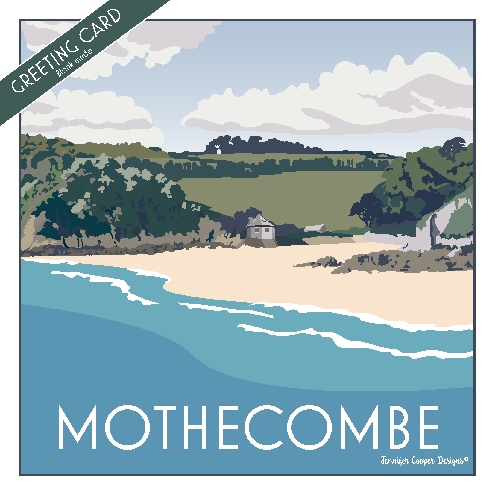 Mothecombe Beach greeting cards (Pack of 5)