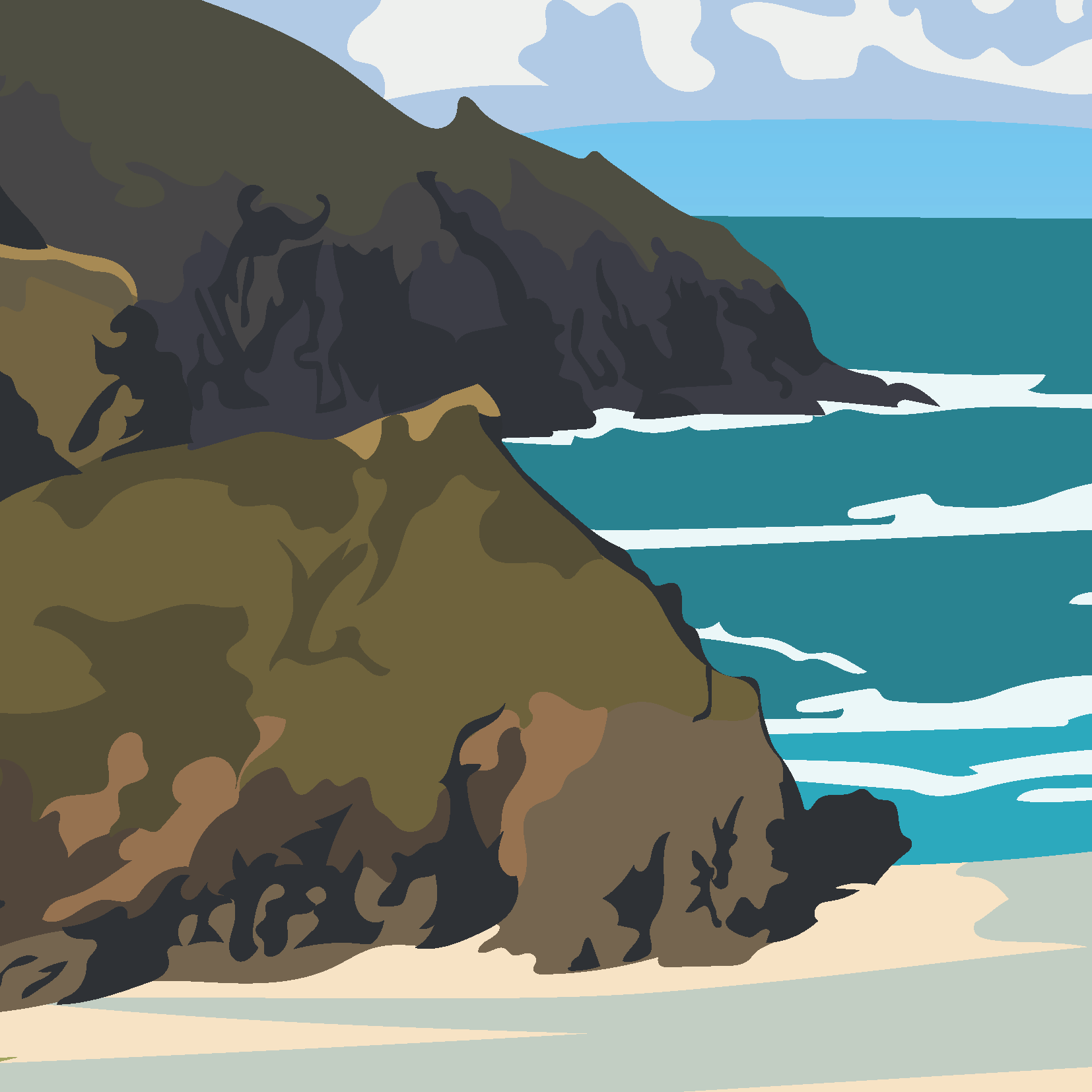 Holywell Bay greeting card (Pack of 5)