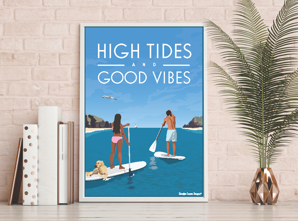 High Tides and Good Vibes - Paddle-boarders