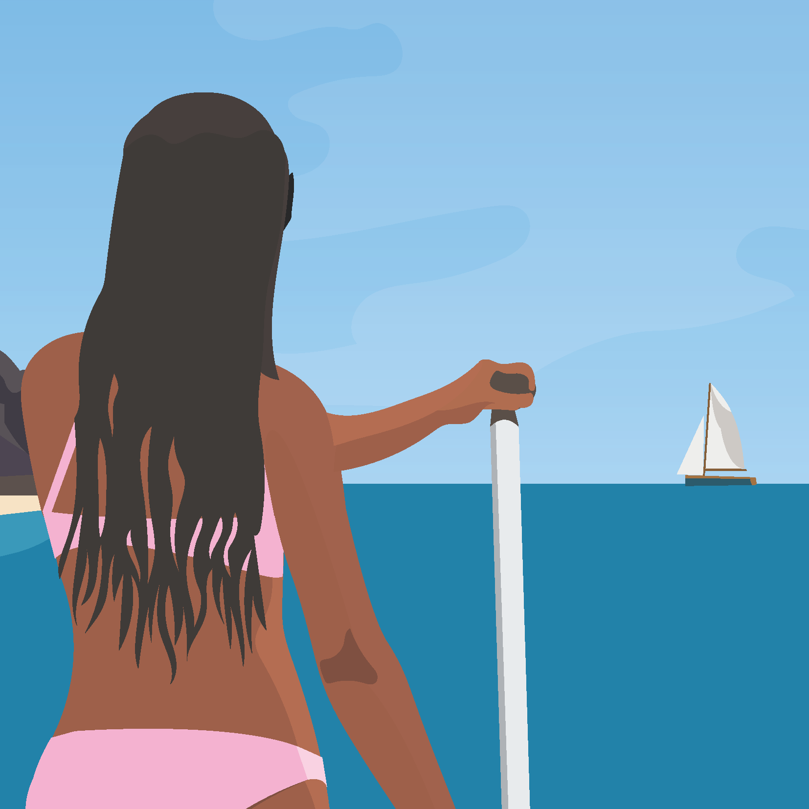 High Tides & Good Vibes - Paddle Boarding Greeting Card