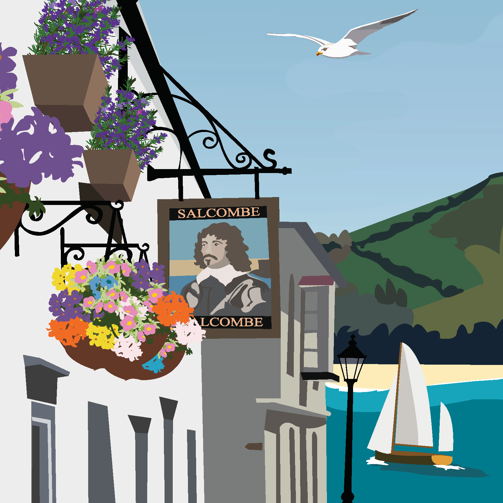 Salcombe: Union Street greeting cards (Pack of 5)