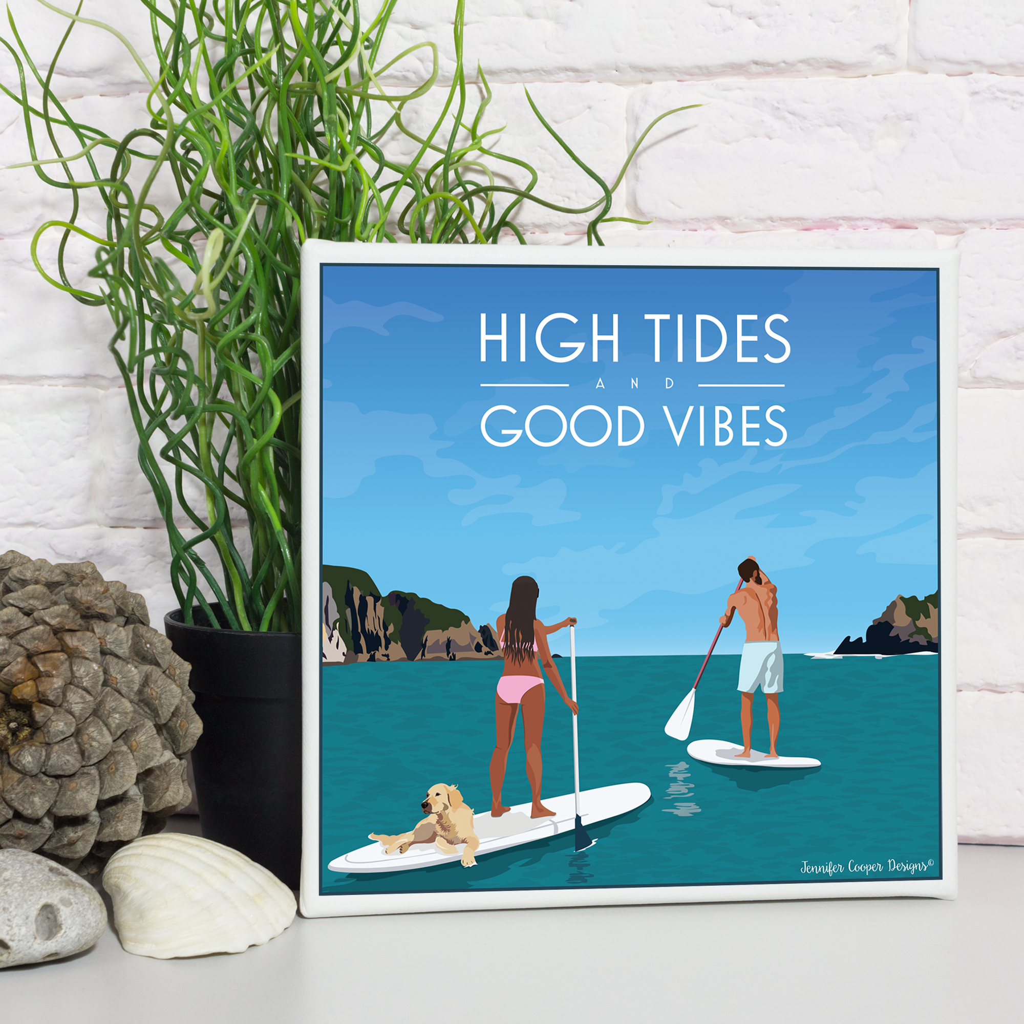 High Tides & Good Vibes - Paddle Boarding Greeting Card